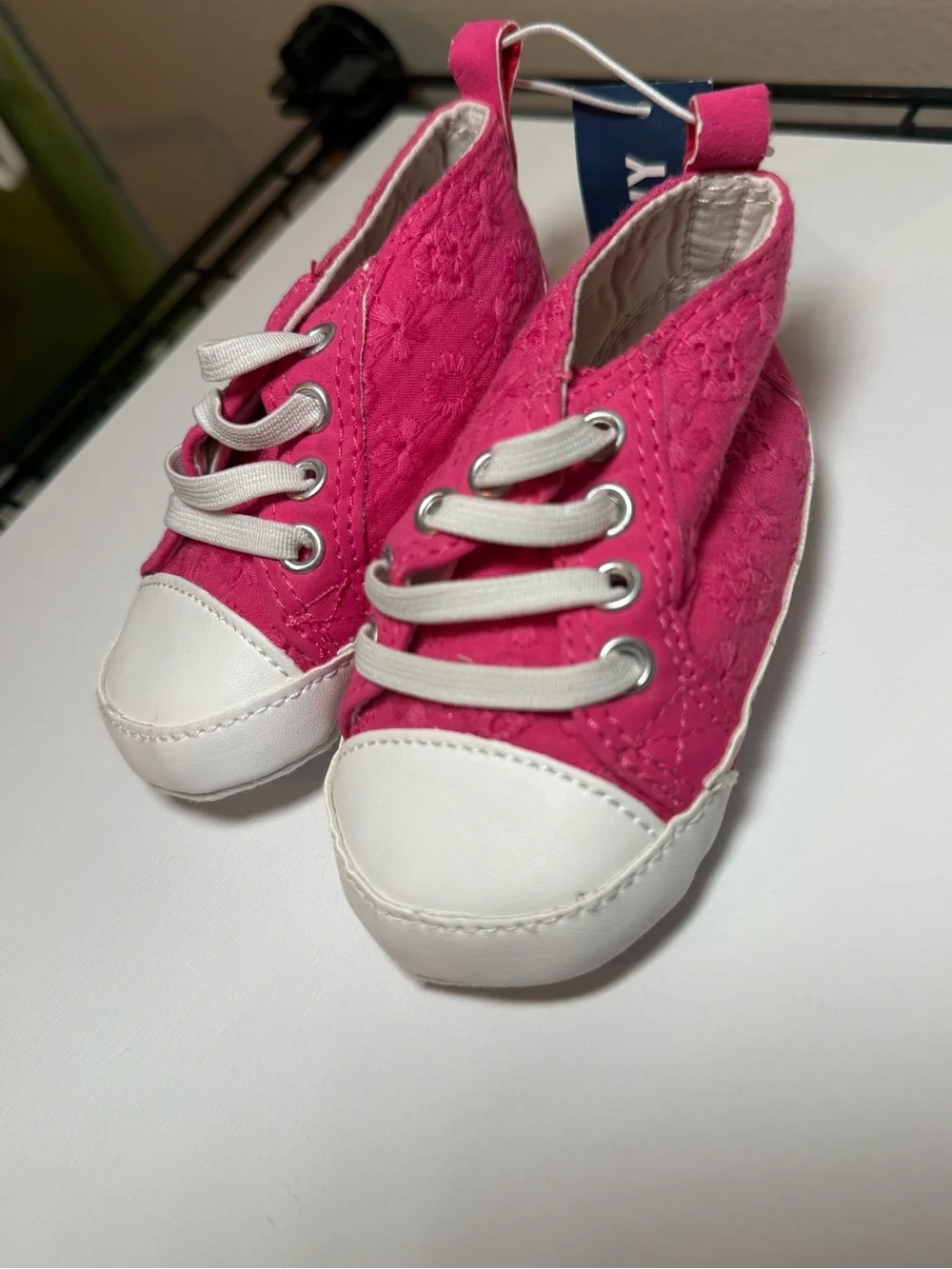 Old Navy Pink Lace Slip-On Baby Sneakers